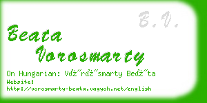 beata vorosmarty business card